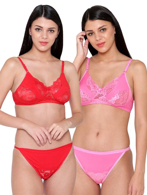pack of 2 solid bra and panty set - 18604213 - Very Small Image - 1