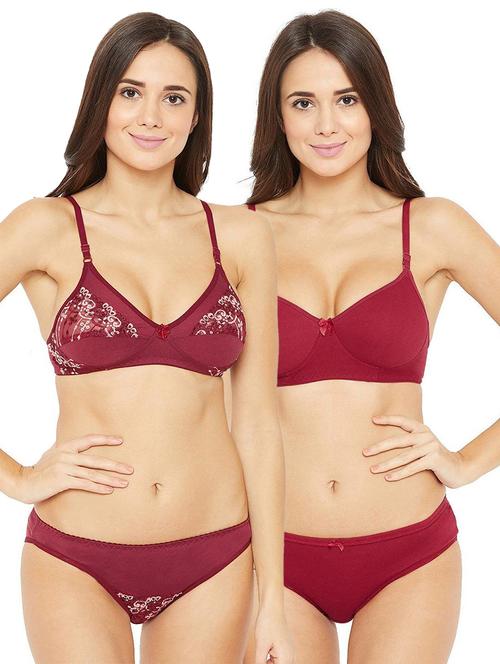 pack of 2 laced bra and panty set - 18604230 - Very Small Image - 1