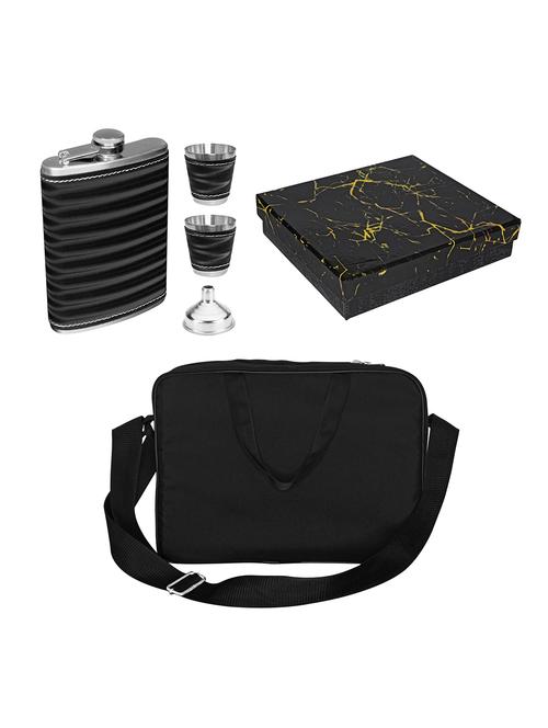 leak-proof stainless steel made mini bar set with black square bag - 18604443 - Very Small Image - 1