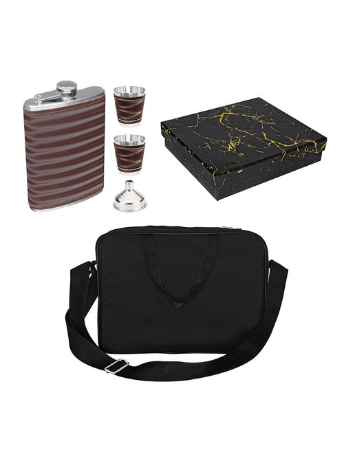 leak-proof stainless steel made mini bar set with black square bag - 18604444 - Very Small Image - 1