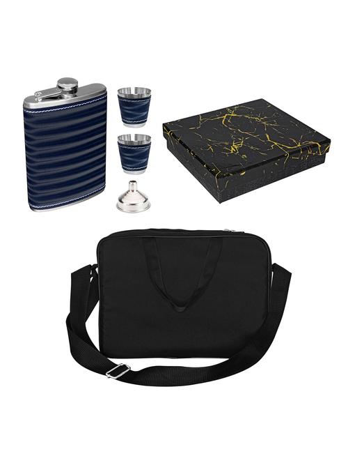 leak-proof stainless steel made mini bar set with black square bag - 18604446 - Very Small Image - 1