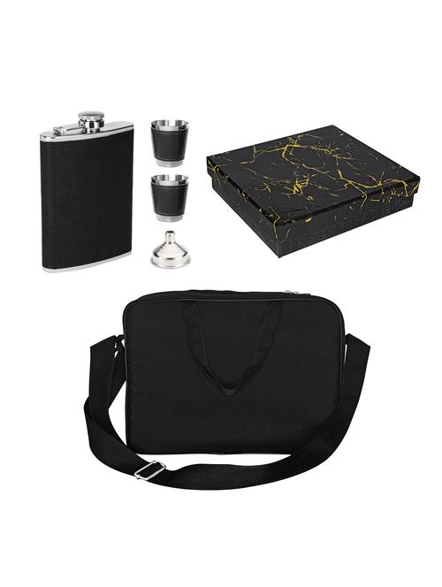 leak-proof stainless steel made mini bar set with black square bag - 18604447 - Very Small Image - 1