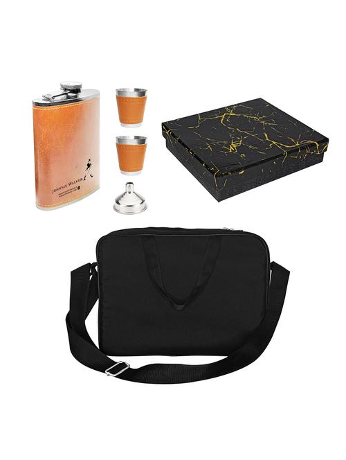 leak-proof stainless steel made mini bar set with black square bag - 18604449 - Very Small Image - 1