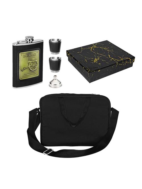 leak-proof stainless steel made mini bar set with black square bag - 18604455 - Very Small Image - 1