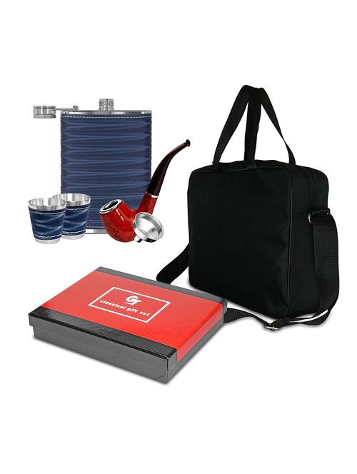 leak-proof stainless steel made mini bar set with black square bag - 18604481 - Very Small Image - 1