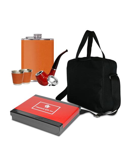 leak-proof stainless steel made mini bar set with black square bag - 18604482 - Very Small Image - 1