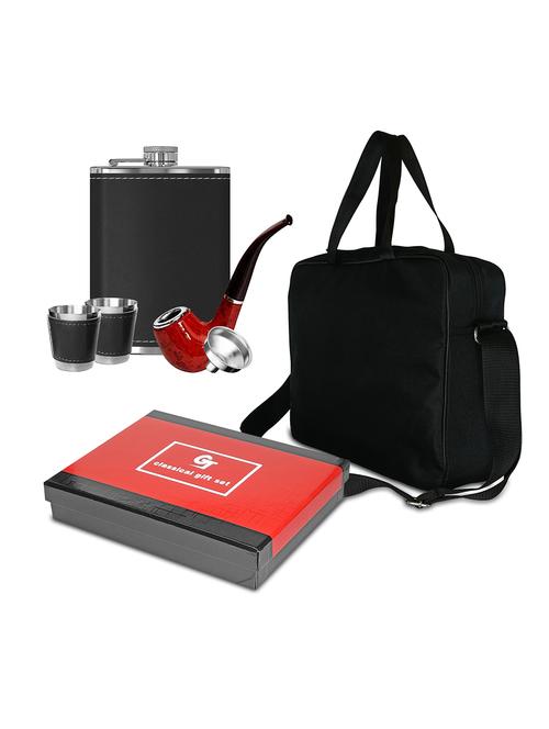 leak-proof stainless steel made mini bar set with black square bag - 18604483 - Very Small Image - 1