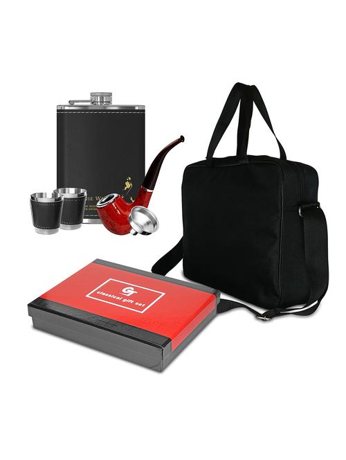 leak-proof stainless steel made mini bar set with black square bag - 18604485 - Very Small Image - 1