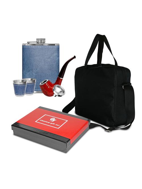 leak-proof stainless steel made mini bar set with black square bag - 18604489 - Very Small Image - 1