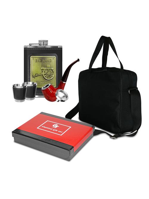 leak-proof stainless steel made mini bar set with black square bag - 18604491 - Very Small Image - 1