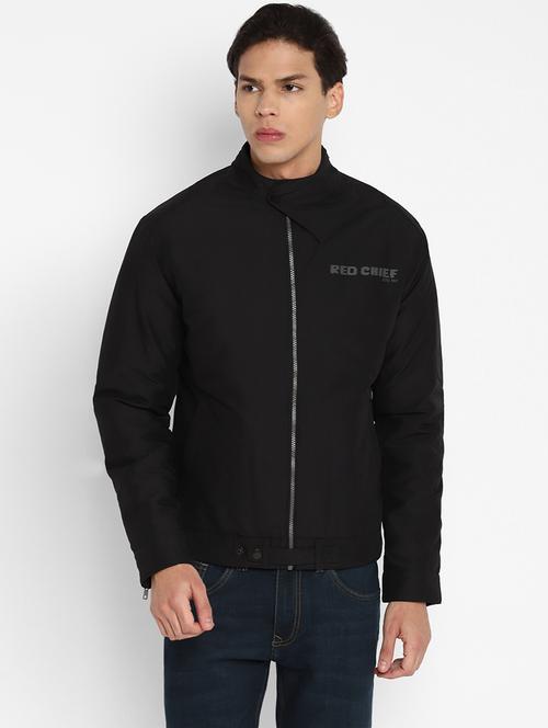 zip up solid casual jacket - 18605514 - Very Small Image - 1