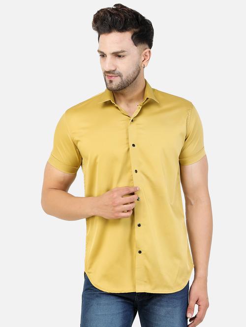 yellow solid casual shirt - 18605560 - Very Small Image - 1