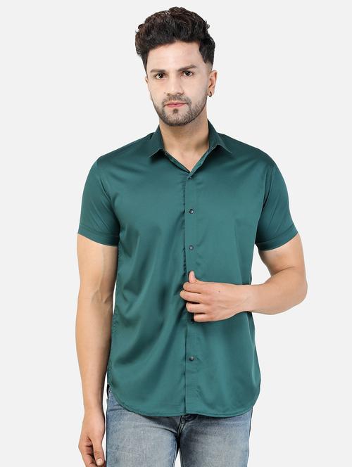teal solid casual shirt - 18605563 - Very Small Image - 1