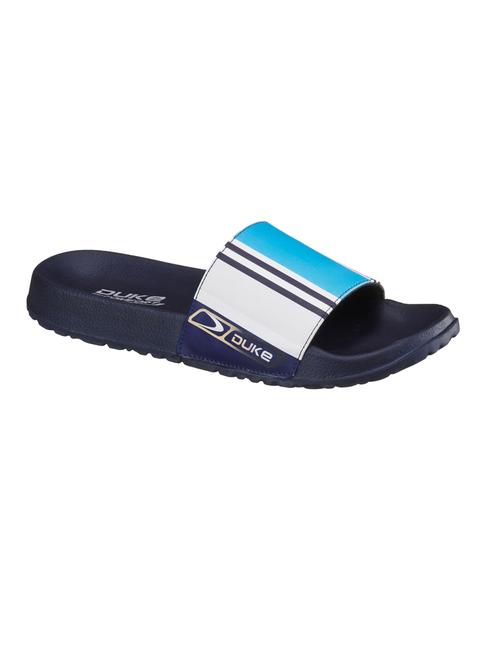 blue pu slip on slippers - 18606284 - Very Small Image - 1