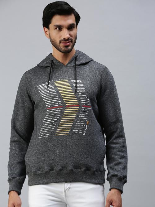 hooded chest print sweatshirt - 18606955 - Very Small Image - 1
