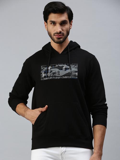 hooded chest print sweatshirt - 18606958 - Very Small Image - 1