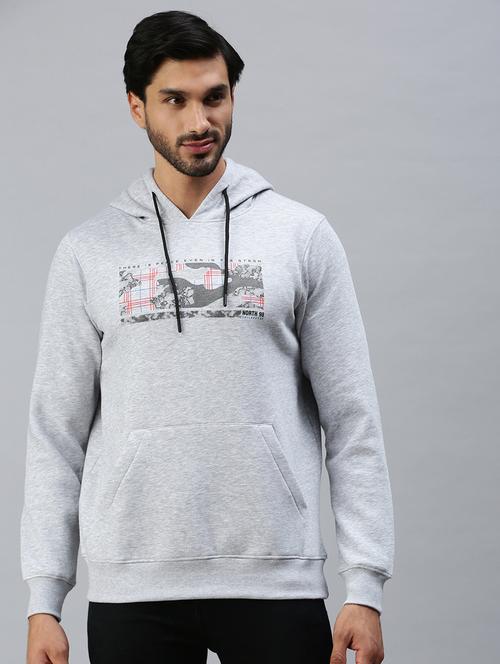 hooded chest print sweatshirt - 18606959 - Very Small Image - 1