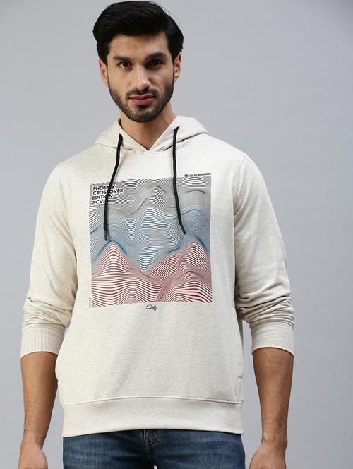 hooded chest print sweatshirt - 18606963 - Very Small Image - 1