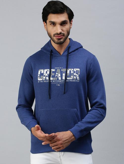 hooded chest print sweatshirt - 18606965 - Very Small Image - 1