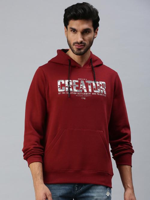 hooded chest print sweatshirt - 18606967 - Very Small Image - 1