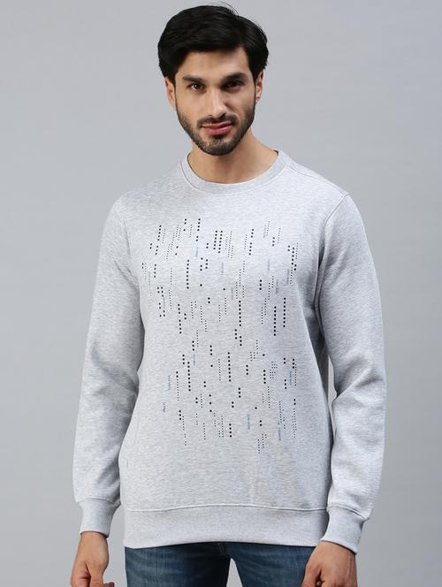 crew neck front print sweatshirt - 18606969 - Very Small Image - 1