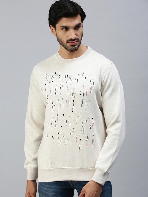 crew neck front print sweatshirt - 18606970 - Very Small Image - 1