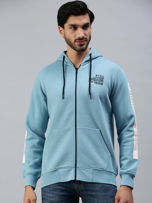 hooded chest print sweatshirt - 18606976 - Very Small Image - 1