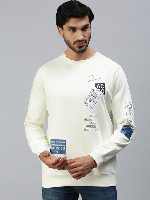 crew neck front print sweatshirt - 18607002 - Very Small Image - 1