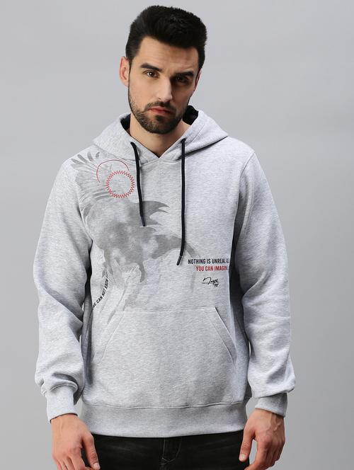 hooded front print sweatshirt - 18607010 - Very Small Image - 1