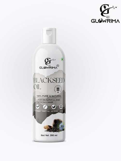 glowrima 100% pure & natural blackseed oil for skin toning, hair growth & joints massage 200ml (pack of 1) - 18608027 - Very Small Image - 1