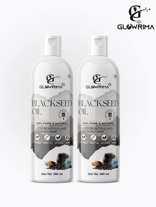 glowrima 100% pure & natural blackseed oil for skin toning, hair growth & joints massage 200ml (pack of 2) - 18608028 - Very Small Image - 1