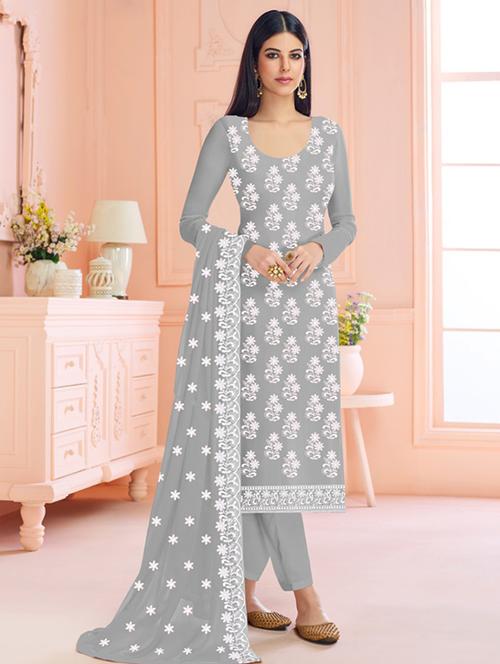 embroidered unstitched suit set - 18611646 - Very Small Image - 1