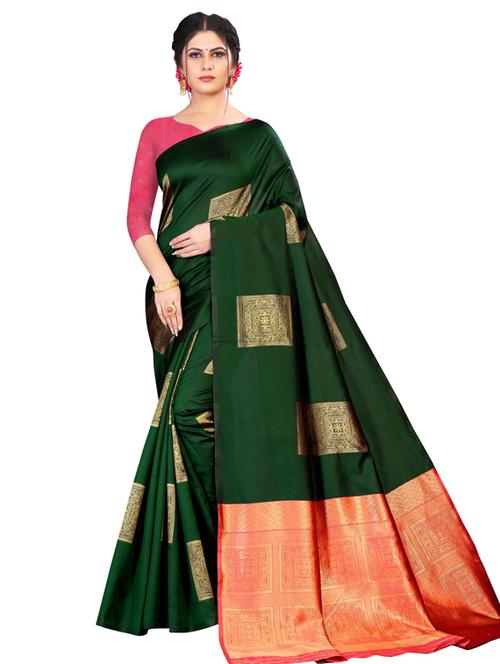 women's banarasi saree with blouse - 18612798 - Very Small Image - 1