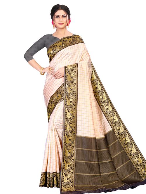 women's self design multi colored saree with blouse - 18612832 - Very Small Image - 1