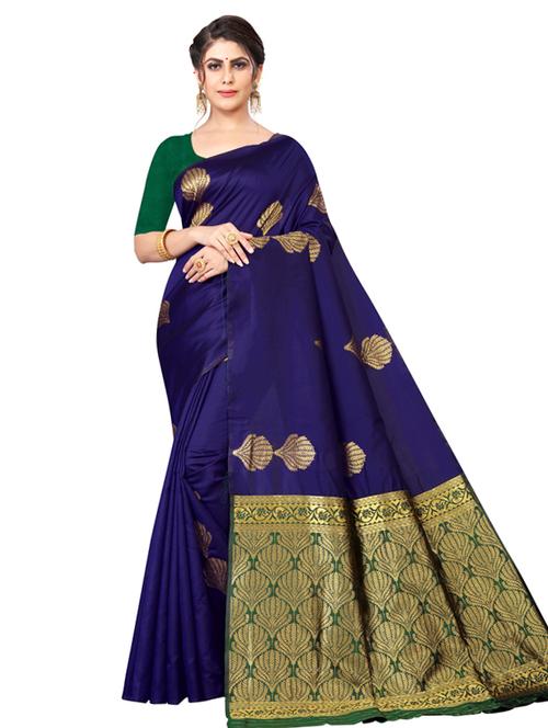 self designed woven saree with blouse - 18612840 - Very Small Image - 1
