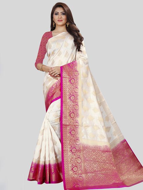 self designed woven saree with blouse - 18612884 - Very Small Image - 1