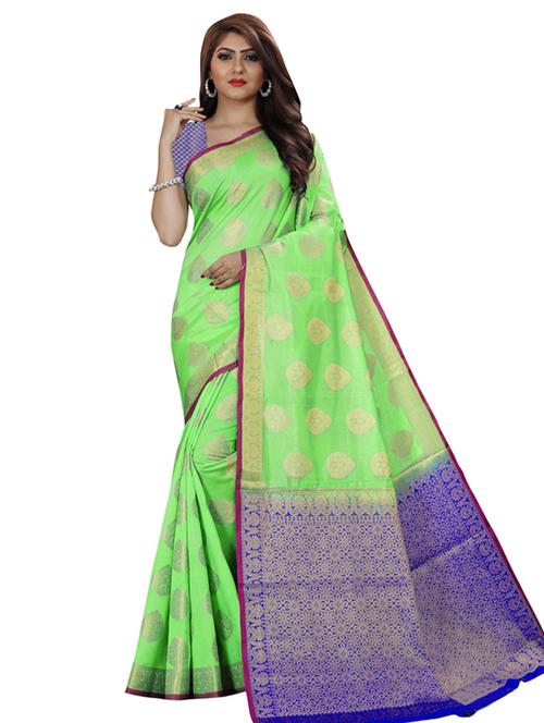 self design woven saree with blouse - 18612898 - Very Small Image - 1