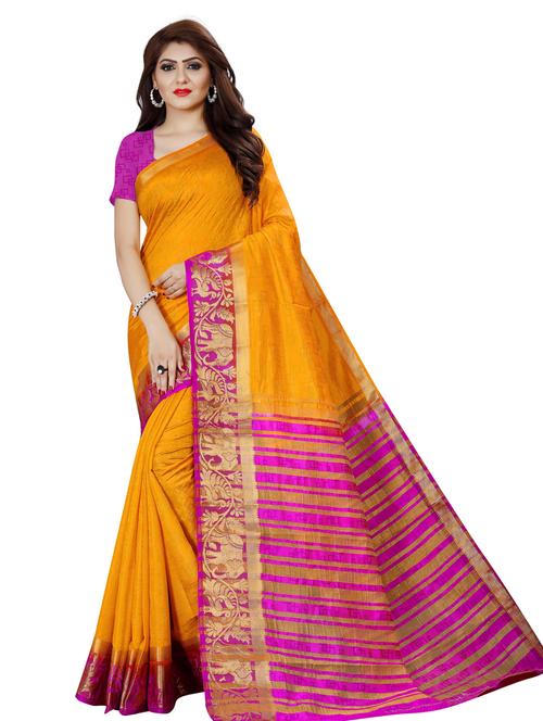 women's banarasi saree with blouse - 18613086 - Very Small Image - 1