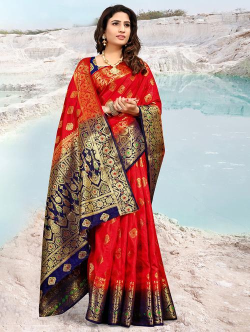 women's self design maroon colored saree with blouse - 18613269 - Very Small Image - 1