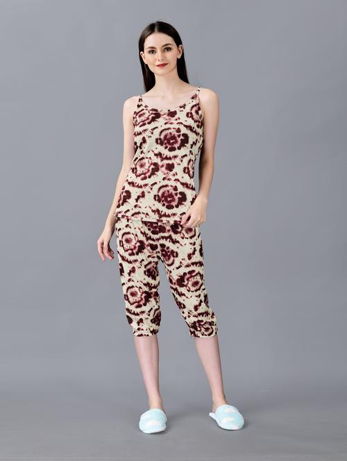 cami neck printed capri set - 18613656 - Very Small Image - 1