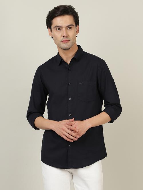navy blue solid casual shirt - 18614304 - Very Small Image - 1