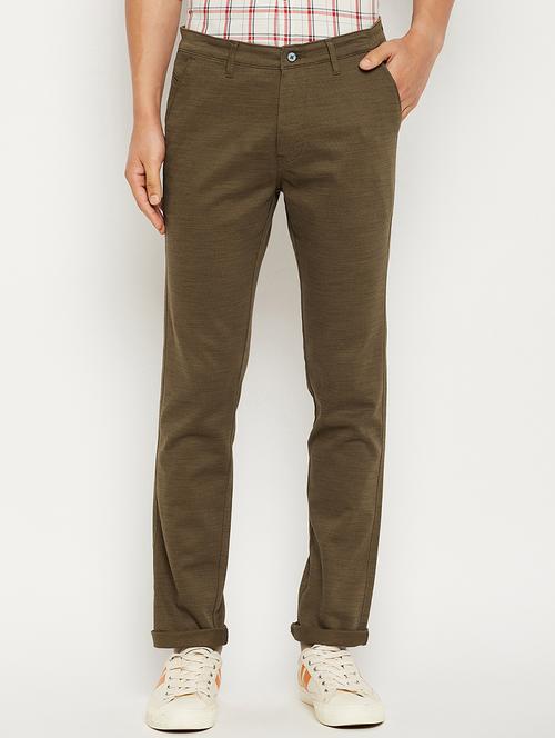 solid flat front casual trouser - 18614477 - Very Small Image - 1