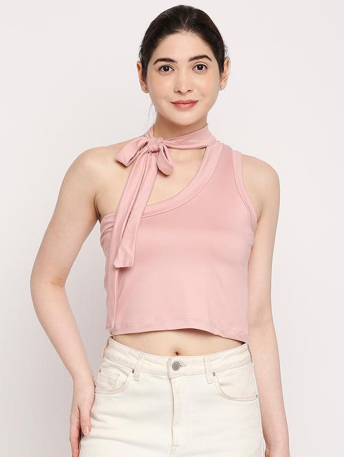 women's crop tie-up neck top - 18614517 - Very Small Image - 1