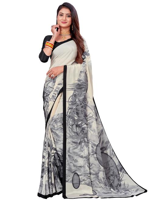 printed saree with blouse piece - 18614606 - Very Small Image - 1
