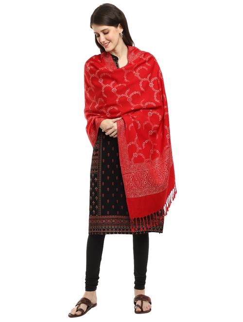 tassel detailed jacquard work stole - 18614698 - Very Small Image - 1