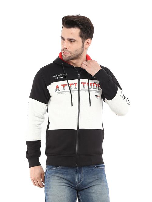 hooded neck printed jacket - 18615107 - Very Small Image - 1