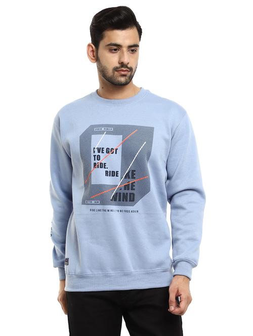 light blue front print sweatshirt - 18615147 - Very Small Image - 1