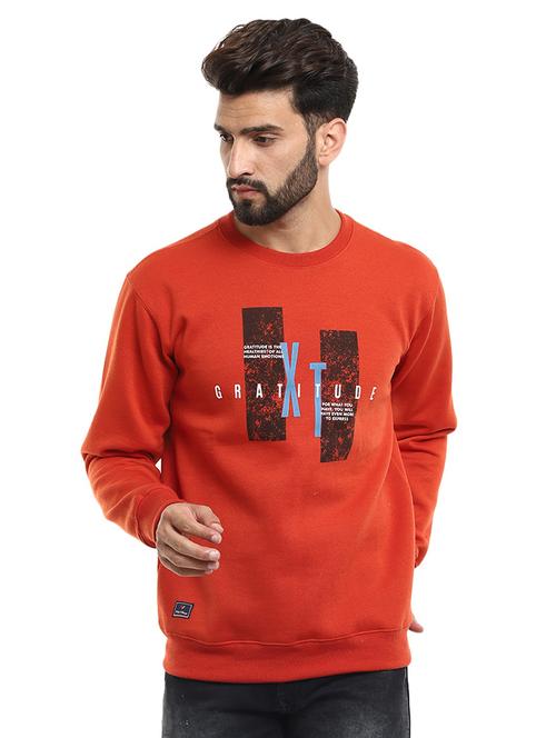 orange front printed sweatshirt - 18615183 - Very Small Image - 1