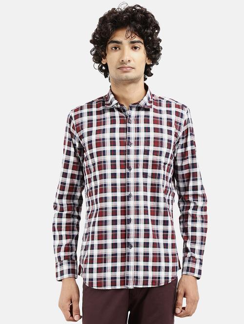 men red check printed casual shirt - 18615310 - Very Small Image - 1