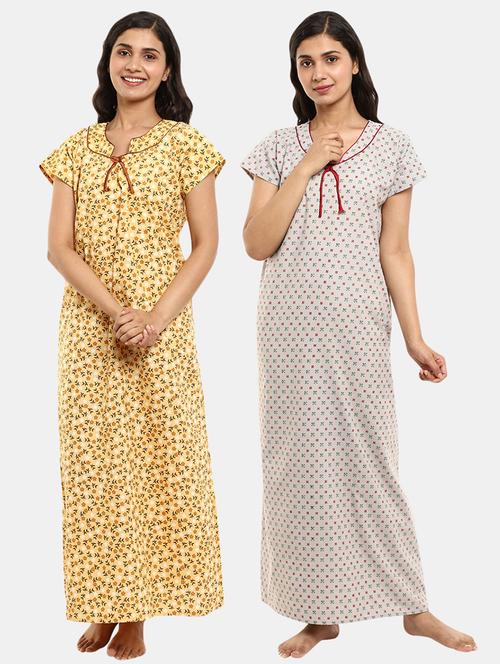 pack of 2 printed nighty - 18615629 - Very Small Image - 1